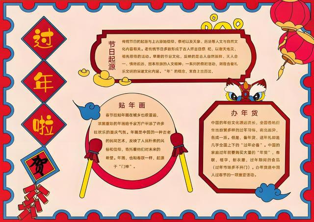 过年手抄报小学生(图2)