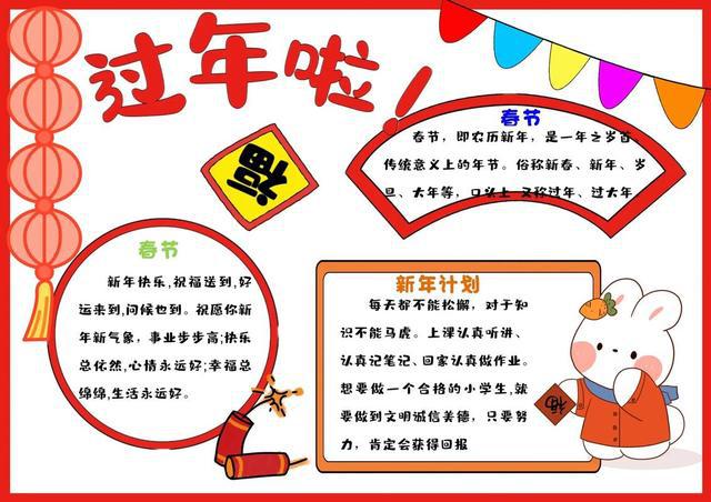 过年手抄报小学生(图3)
