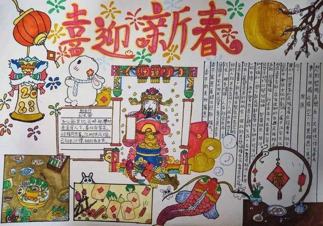 分享年味手抄报怎么画(图2)