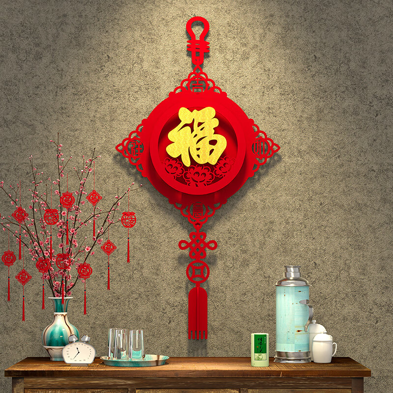 新年春节红色装饰喜庆节日氛围实拍(图1)