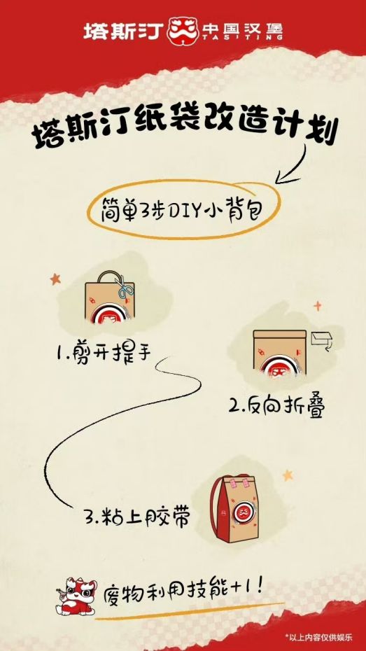 塔斯汀包装袋变身记：环保又潮超会玩(图1)