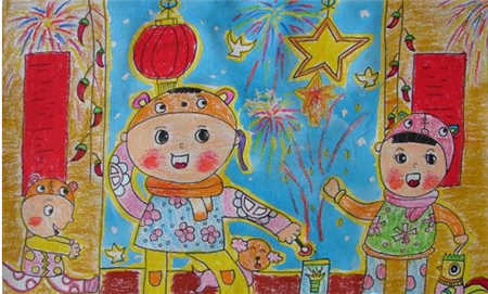 新年主题画手工diy 春节手工 画画 亲子(图1)