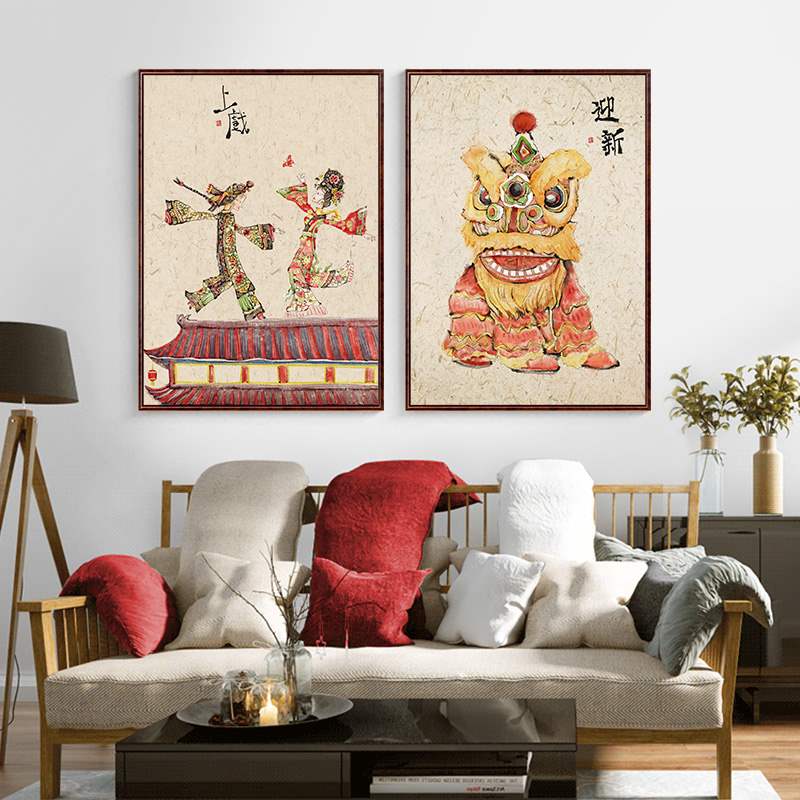 如何画拜年装饰画简单以过年为主题的简单水粉画大全(图1)