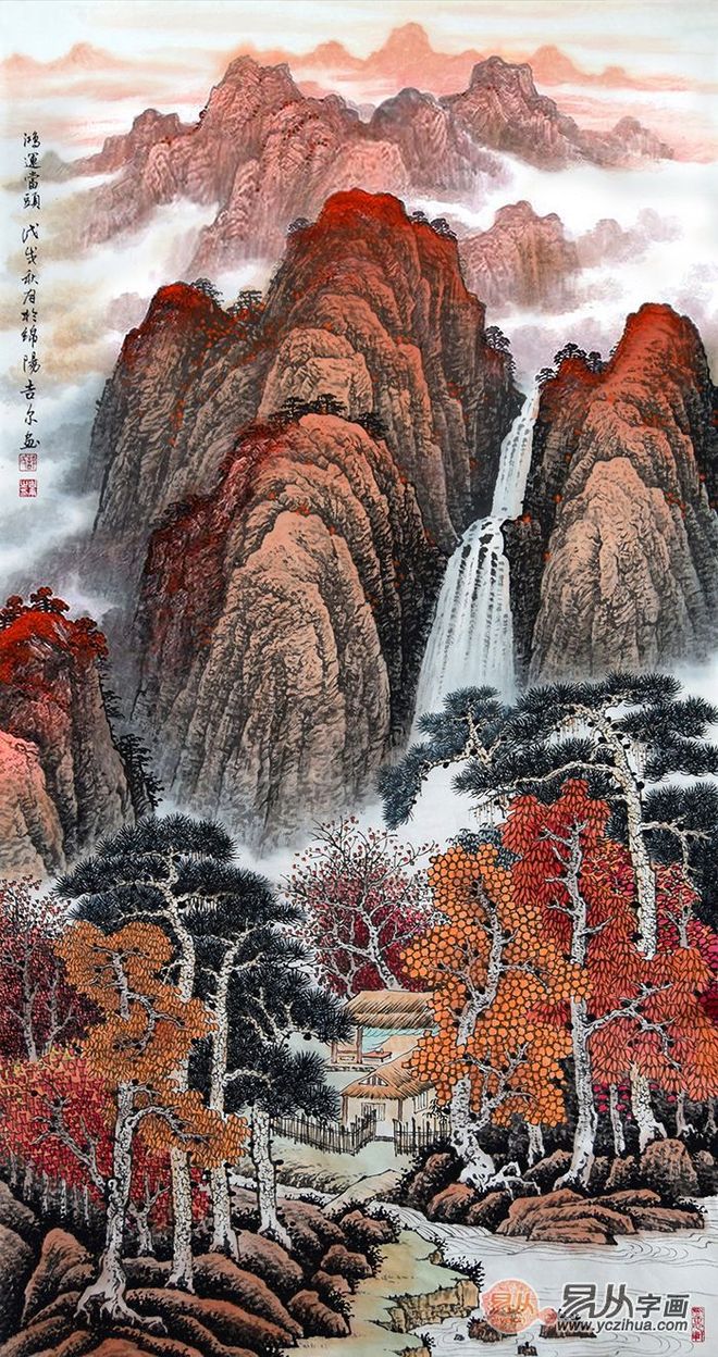 家里新年挂画挂什么好 这些鸿运当头山水画准有适合您的选择(图2)