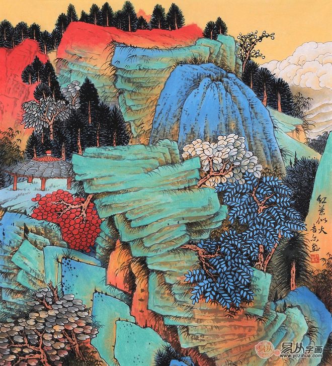 家里新年挂画挂什么好 这些鸿运当头山水画准有适合您的选择(图3)