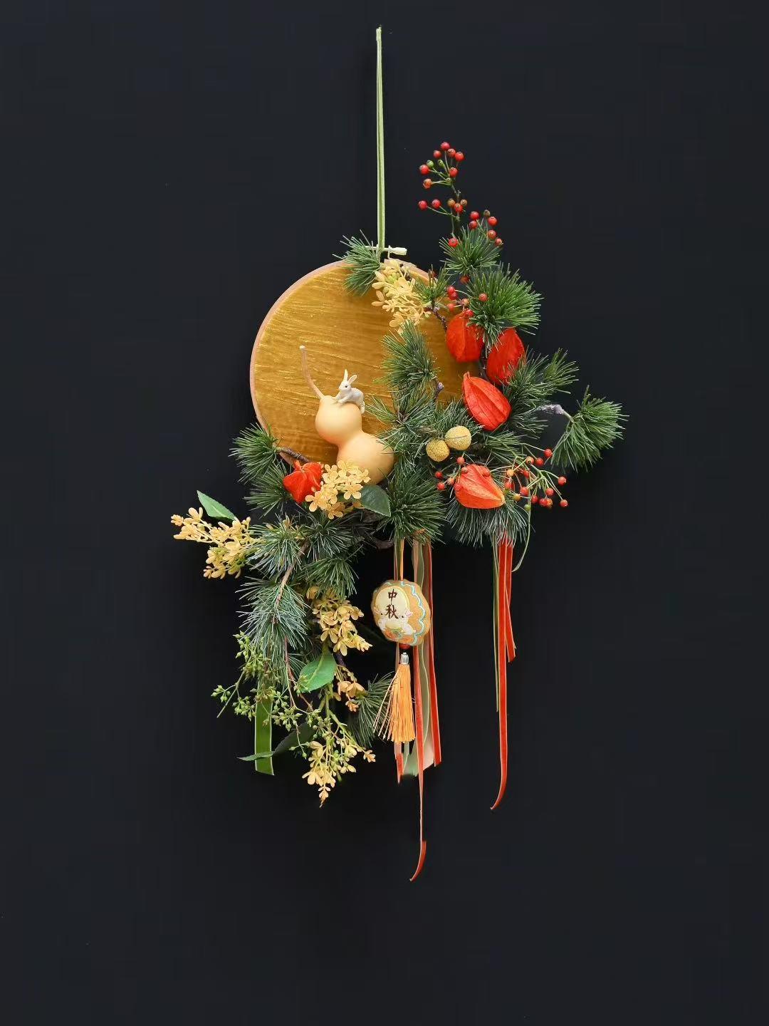 门楣上新：中秋门挂成氛围感担当杭州有花店日均接单四五十个(图4)