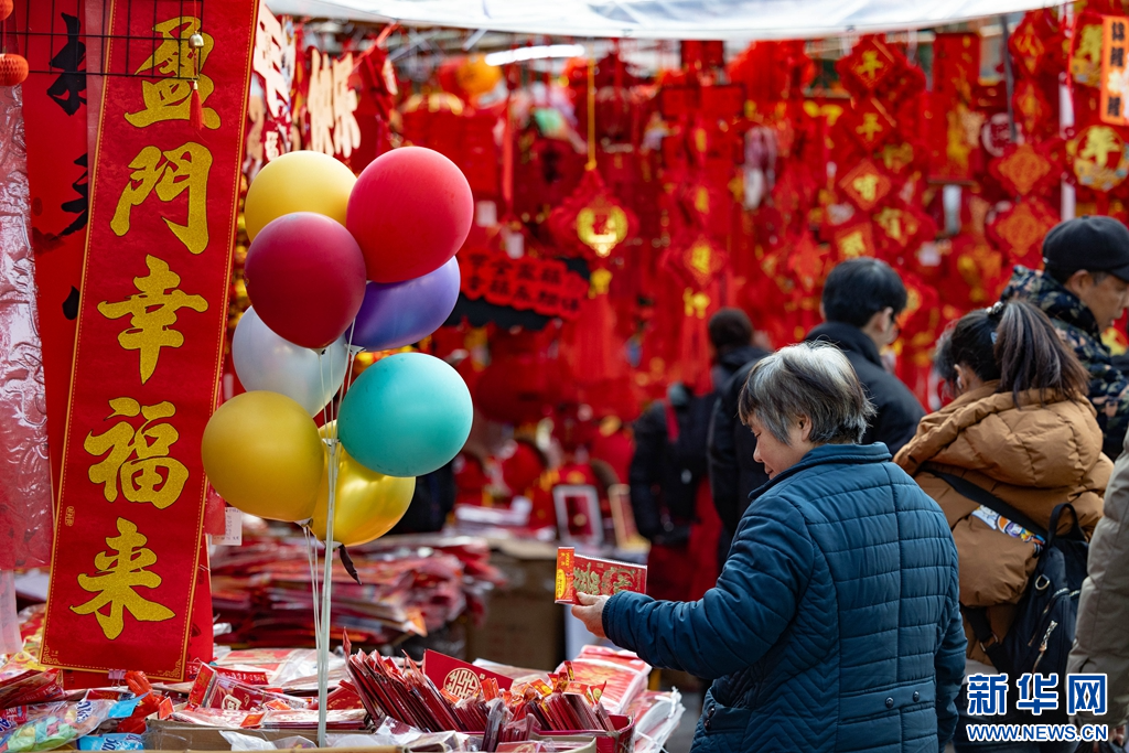 成都荷花池市场“红装”迎新春(图6)