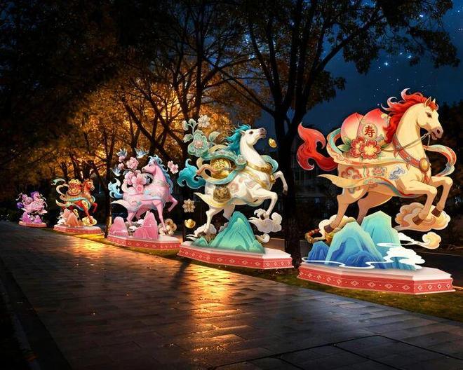 第十届武汉园博园花灯会1月28日盛大启幕 万马奔腾主题灯展54天横跨四大新春节点(图3)